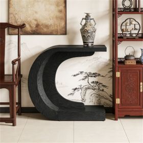 Console table, C-shaped corridor table, with wave inspired design, entrance table, sofa table or living room side table Console table, C-shaped corridor table, with wave inspired design, entrance table, sofa table or living room side table